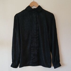 Vintage Gailord Black High Neck Blouse